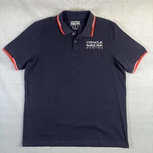 Red Bull Racing Polo Shirt Men’s Large Navy Blue Oracle Formula 1 F1 Official